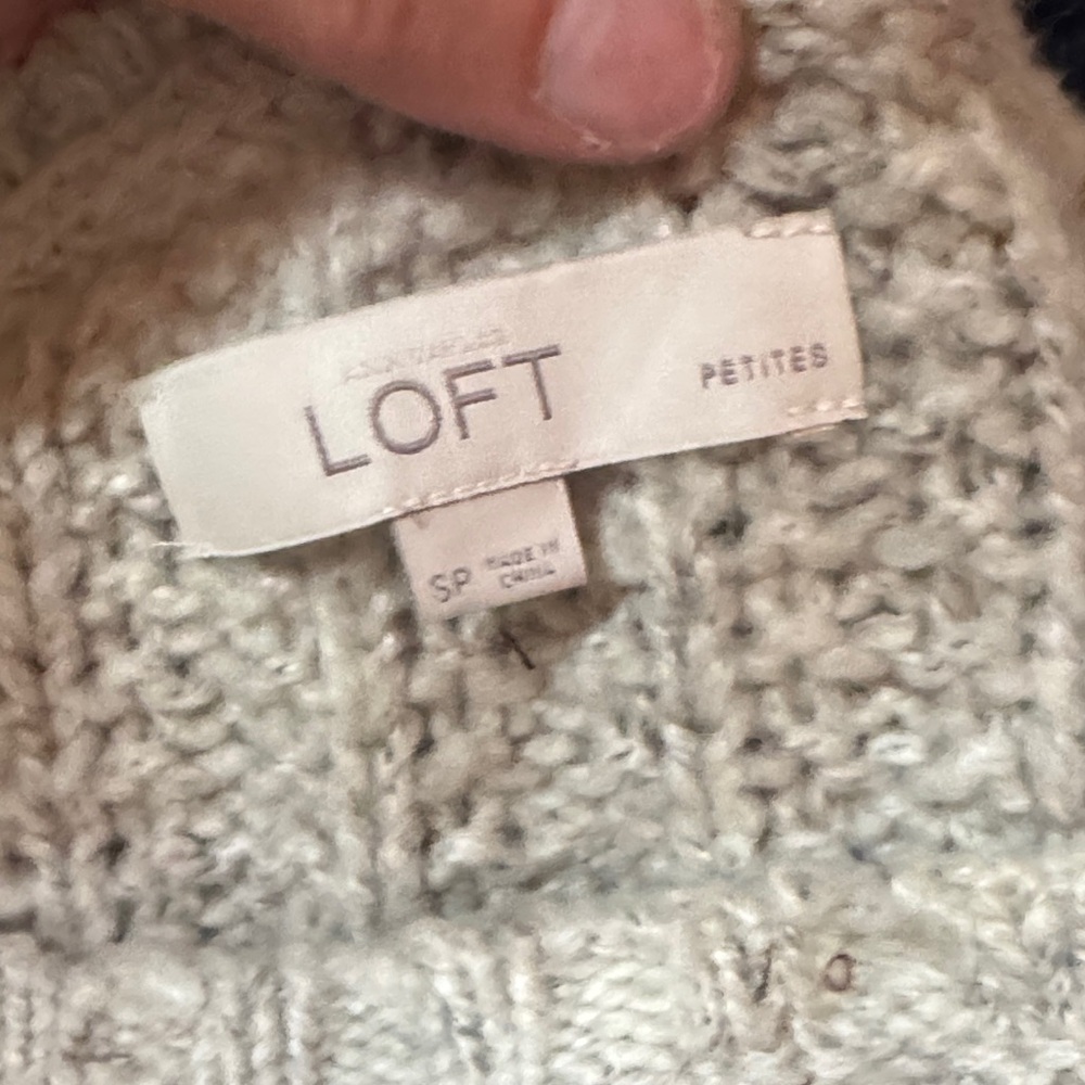 LOFT Women's Textured Cream Sweater